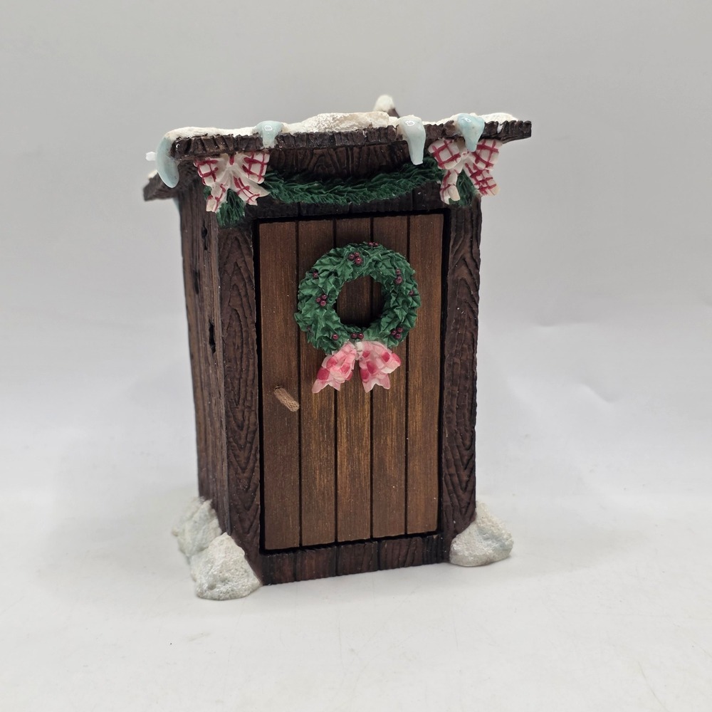 Enesco Christmas Mary Mary Had A Farm Cow Outhouse Figurine 1997 Vintage
